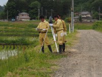 田んぼアート作業の様子